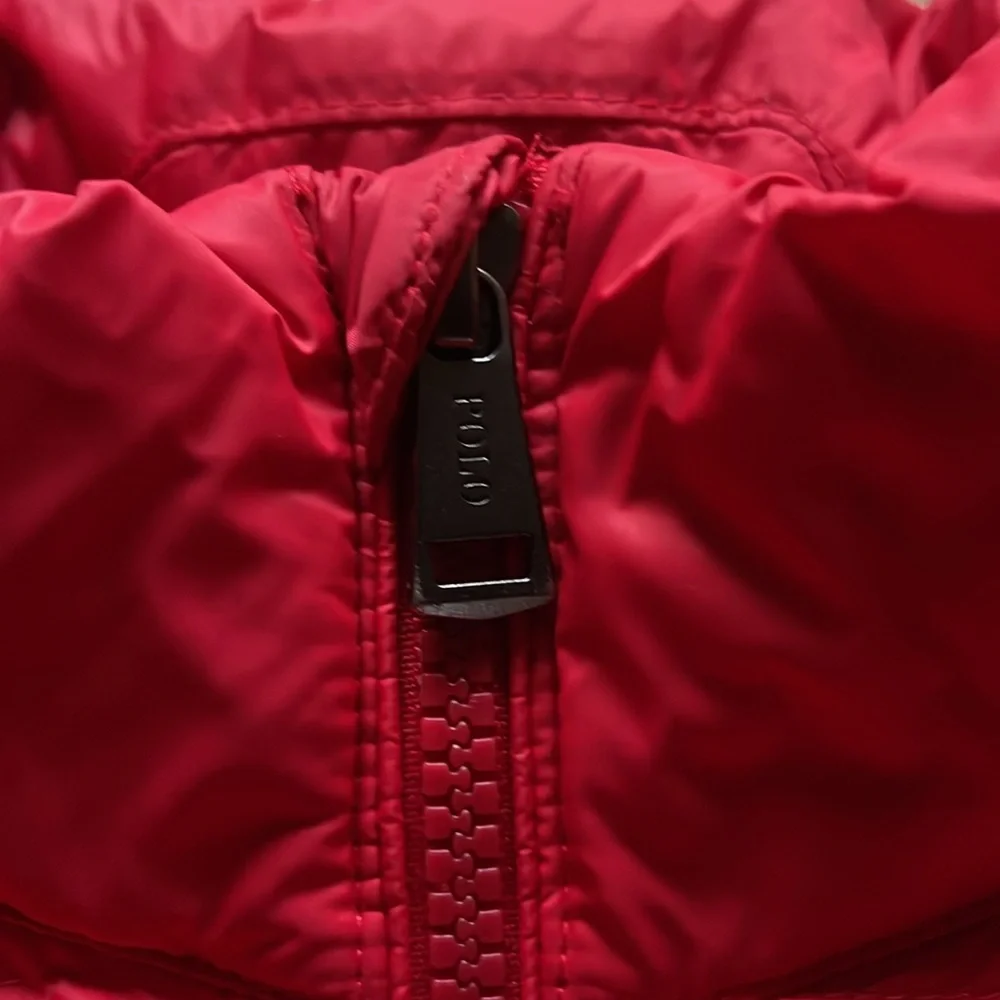 Polo Ralph Lauren Packable Quilted Water Repellent Red PufferJacket-Size 10/12 - Picture 6 of 11